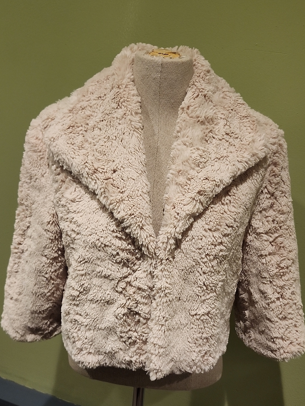 Jennifer Lopez Faux Fur Crop Coat
